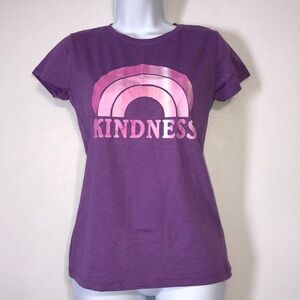 Kindness Rainbow Graphic Tee Purple Xtra Large